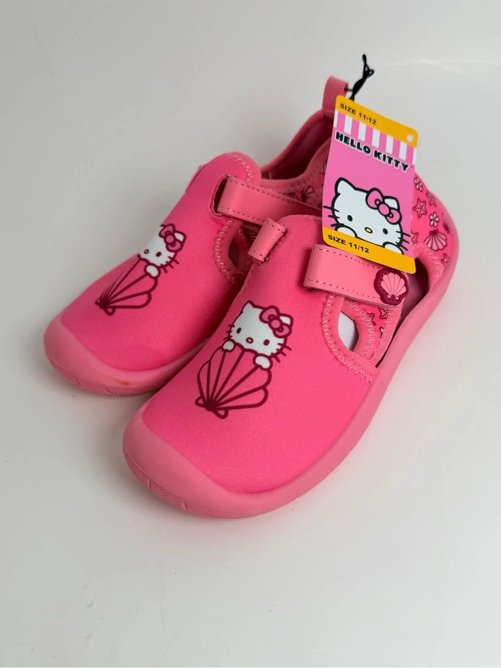 Hello Kitty Girls Pink Neoprene Hook-and-Loop Water Shoes